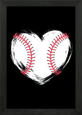 Baseball Love Baseball Framed Wall Art Poster Canvas Print Picture