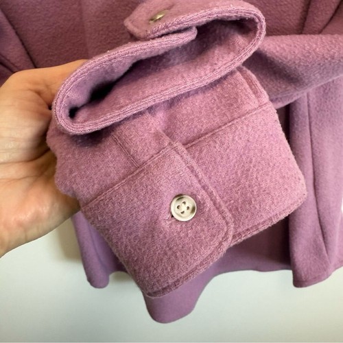 7 DIAMONDS Generation Blouse Mauve Pink Purple Fleece Button Up Top Medium M - Picture 10 of 10