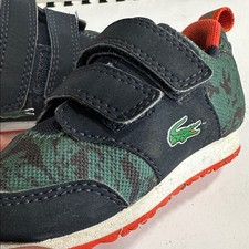 Lacoste Kids Green Orange Sneakers Shoes Size 4.5
