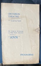 1912 "ANN" Comedy Theatre programme. Renee Kelly, Fay Davis, Jean Cadell