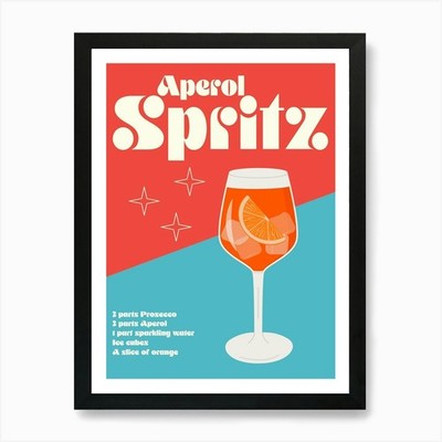 Aperol Spritz Kunstdruck gerahmt Wandbild Poster Leinwanddruck Bild