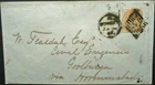 INDIA 25 SEP 1866? QV 2a RATE COVER FROM BOMBAY TO GOOLBURGA VIA HOOSHIARABAD