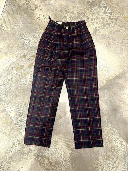 Women Escada Trousers Green Wool 36 / S / 44