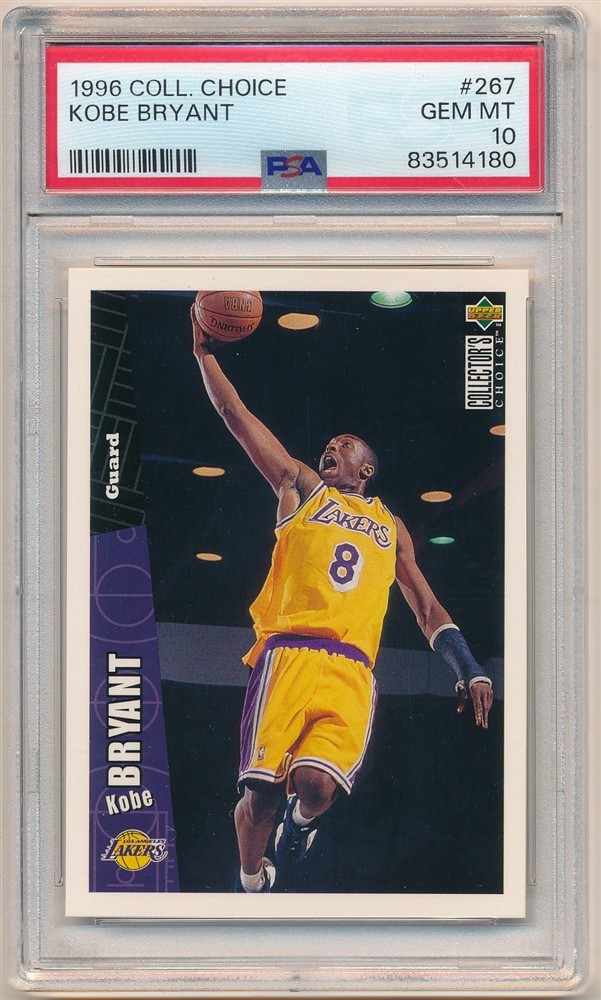 KOBE BRYANT 1996/97 UD COLLECTOR'S CHOICE #267 RC ROOKIE LAKERS PSA 10 GEM MINT