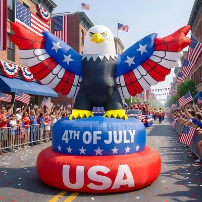 USA 250th Anniversary Inflatable Bald Eagle 4th of July LED Blow Up Yard Decor
