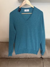 New With Tags Turnbull & Asser 100% Cashmere Blue Jumper Size S