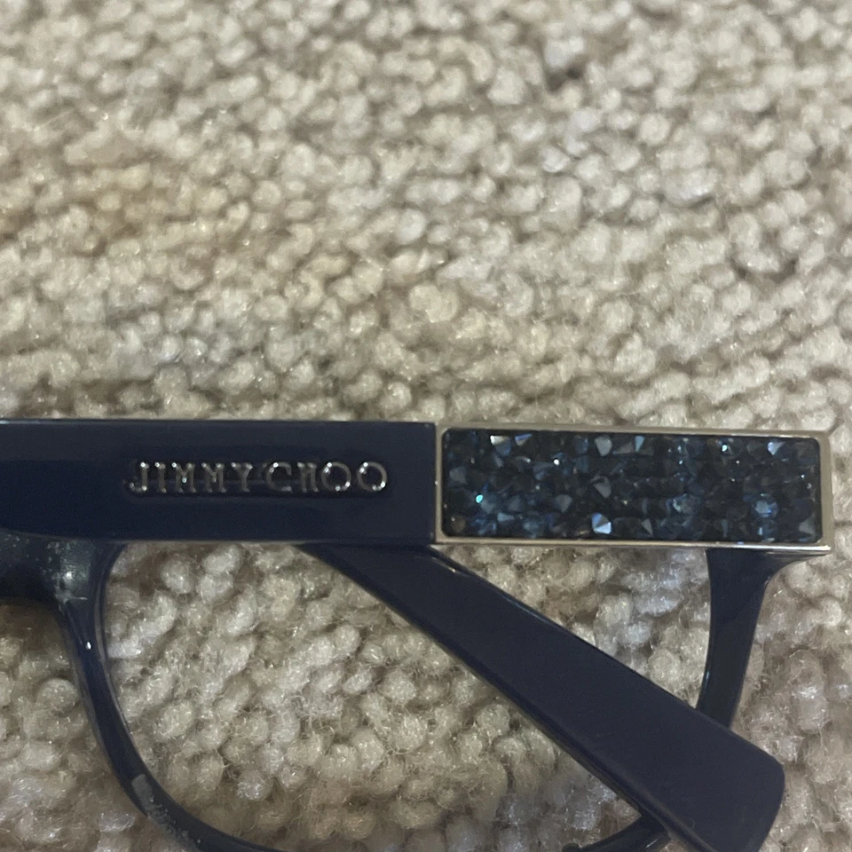 Solo monturas para gafas Jimmy Choo, JC, negras con piedras, hechas en Italia Foto 2 de 4