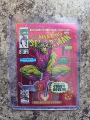 2024 PINK LASER MARVEL MASTERPIECES '92 PLATINUM GREEN GOBLIN #36V /692  