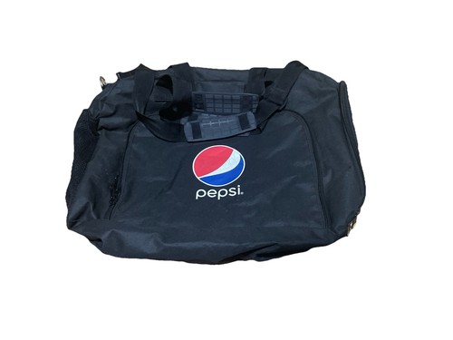 Pepsi Promotional Zippered Duffel Bag Black Soda Pop 21x15 Travel Bag Large MEX