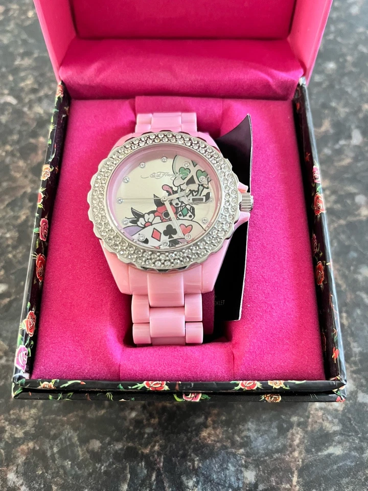 ED HARDY CHRISTIAN AUDIGIER ROXXY-RX-LP JAPAN CRYSTAL PINK WATCH - Image 2 of 4