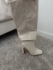 Lulus Ivory Faux Leather Knee High Pointed Toe Stiletto Zip Boots US 7 — photo 3