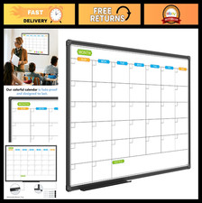 Magnetic Dry Erase Monthly Calendar Whiteboard 36x24" - Wall Mounted Office/Home