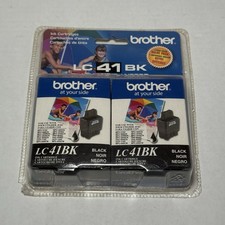Brother LC 41 BK Black Ink Cartridges 2 Pack Expired Sealed