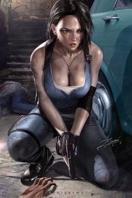 Jill Valentine Resident-Evil Anime Girl HD Print Canvas Manga Poster SFW