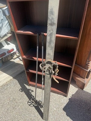 Wooden Skis and Poles