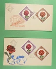 DR WHO 1959 HUNGARY 2FDC ROSE COMBO IMPERF/PERF R53659
