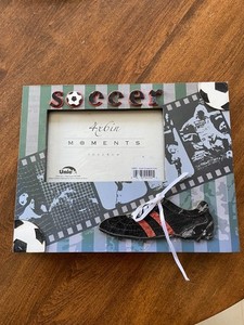 Soccer Scrapbook frames holds a 4x6 picture
