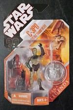 Star Wars 30th Anniversary Saga Legends C-3PO Battle Droid Head Figure MOC Coin