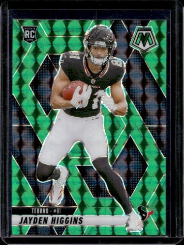 2025 Panini Mosaic Jayden Higgins Rookies RC Green Prizm Rookie #346 Texans