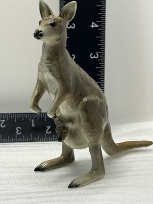 Goebel Kangaroo with Joey Porcelain Figurine West Germany Circa 1970