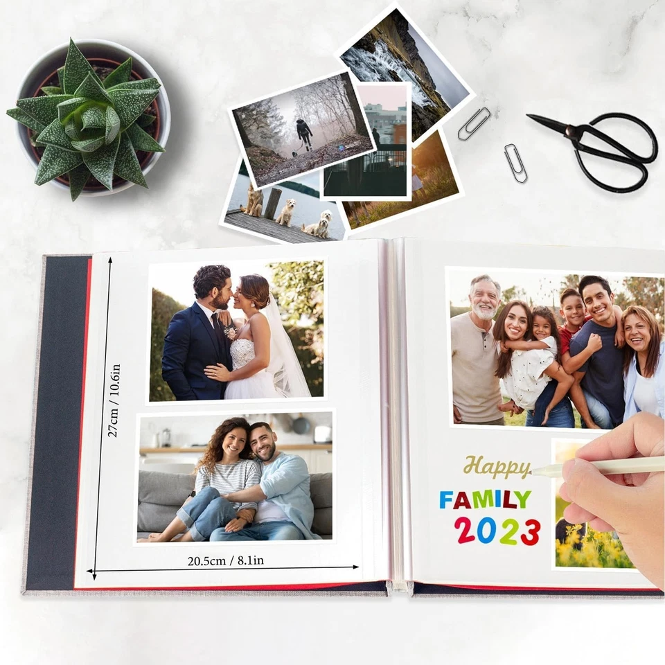 Fotoalbum Selbstklebend Leinen Scrapbook 40 Seiten DIY Fotobuch Grau 28x27cm - Bild 4 von 4