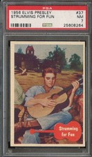1956 TOPPS ELVIS PRESLEY #37 STRUMMING FOR FUN PSA 7 *DS15297
