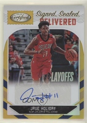 2018-19 Certified Signed Sealed Delivered Mirror Gold 1/10 Jrue Holiday Auto s3g