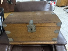 Antique Victorian Trunk Camel Back Dome Top Military Travel Ship Primitive