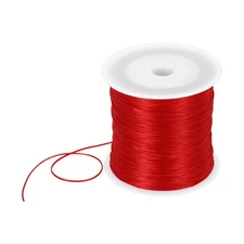 Elastic String for Bracelets, 0.8mm Stretch Bead Cord Red, 120m