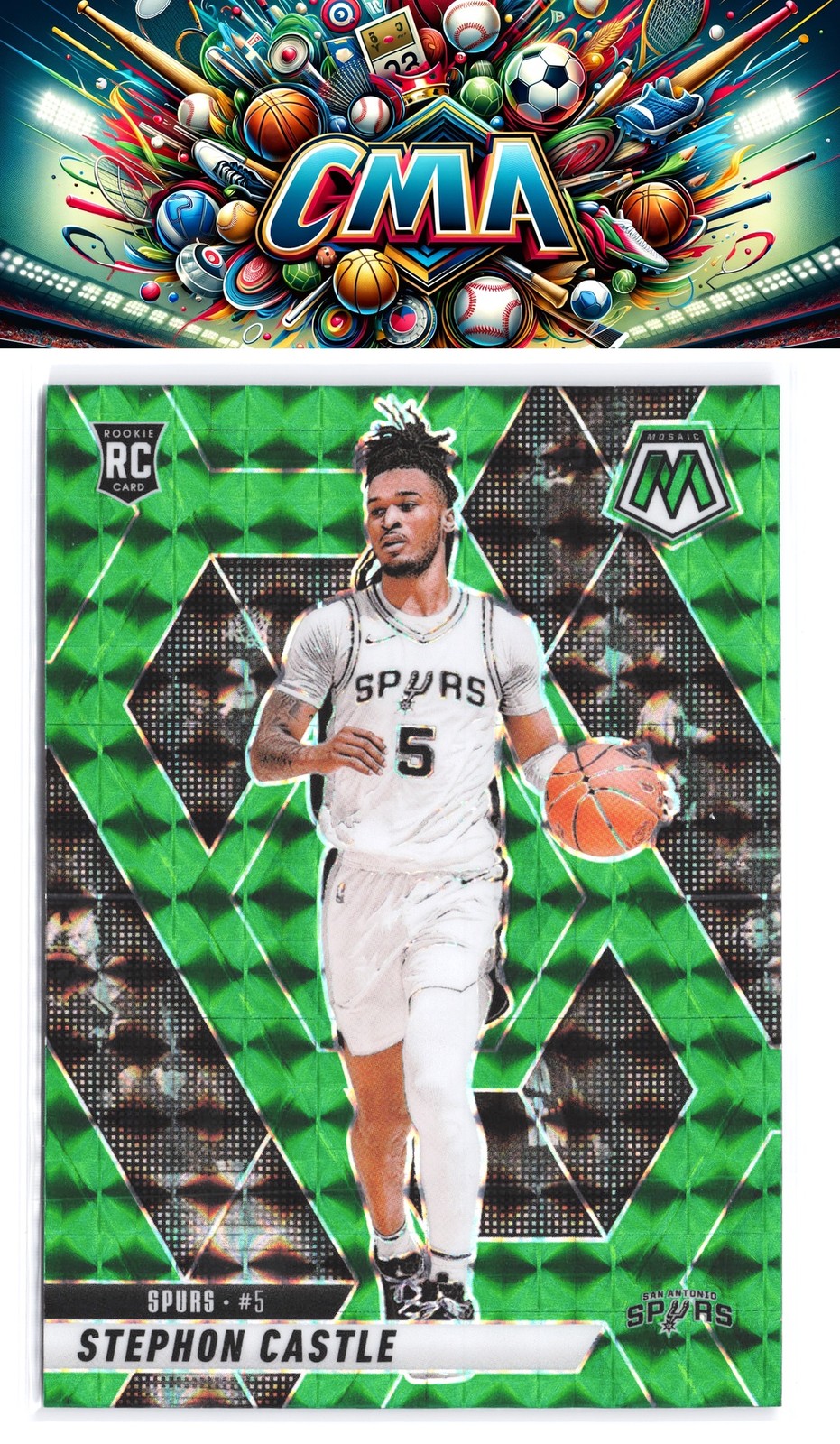 2024-25 Panini Mosaic #236 Stephon Castle Green Mosaic