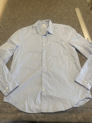 Arket Shirt Men s 48 Light Biue Long Sleeve Pocket Regular Fit 
