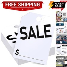 100 Pack Sale Tags Car Sale Sign Dealer Mirror Hang Tags 8.5 x 11.8 Inches fo...
