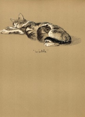 1940s Lucy Dawson Mother Cat Print Wall Art Decor Mother Child Theme 7002c