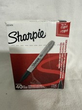 NEW 40 Count Sharpie Black Fine Point Permane...