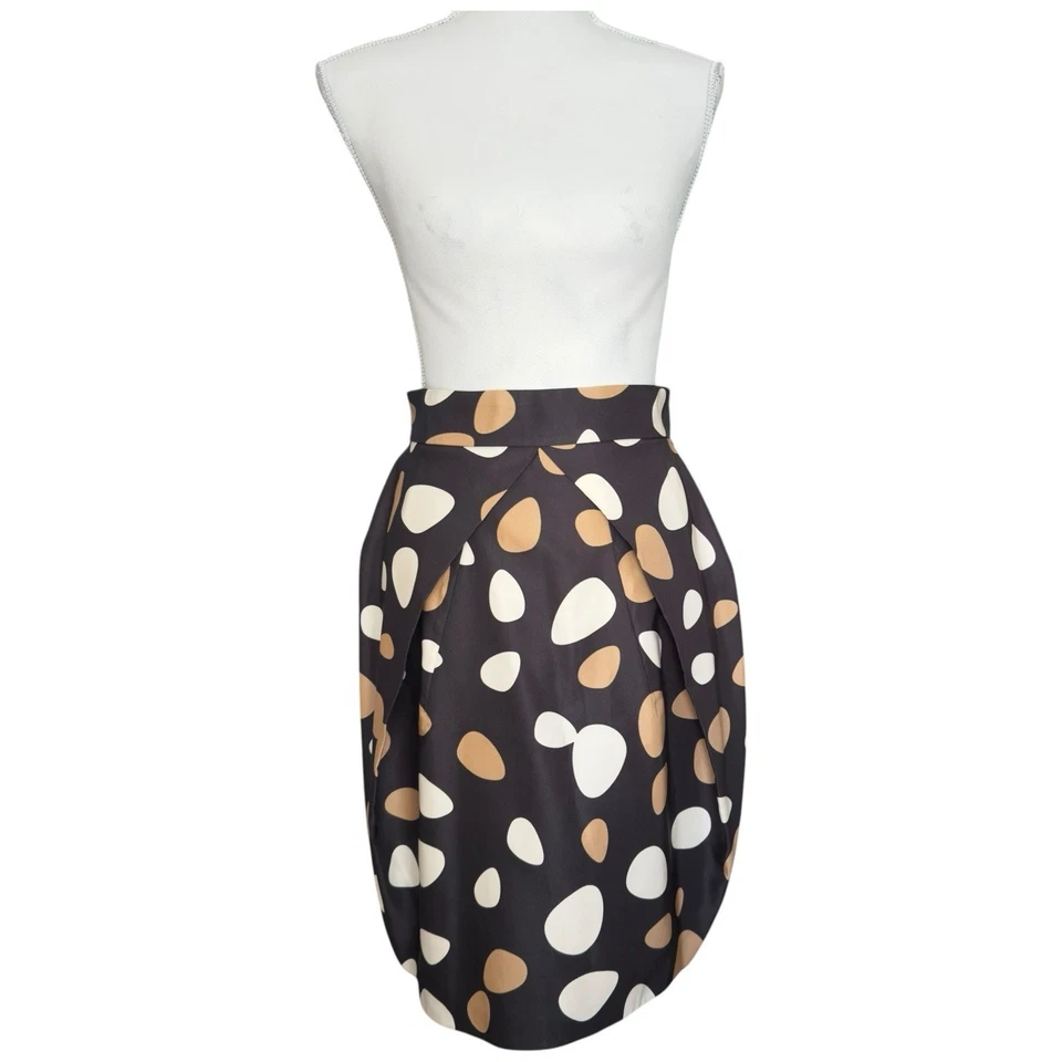 Мини-юбка Gianfranco Ferre из хлопковой шелковой смеси в горошек размер 42 США 4 - Изображение 3 из 4