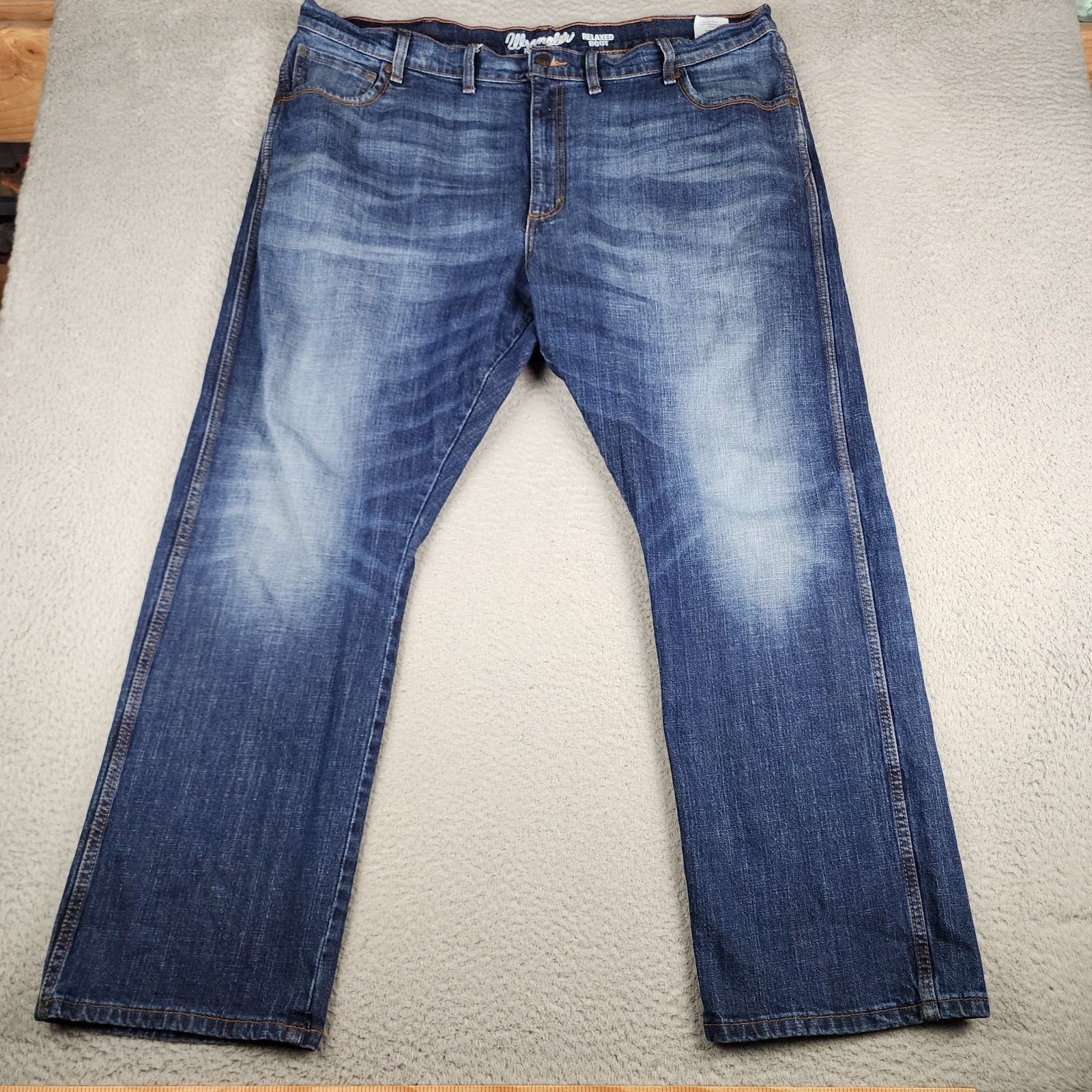 Mens 44x32 Blue Retro Relaxed Boot Western Work Wear Cowboy