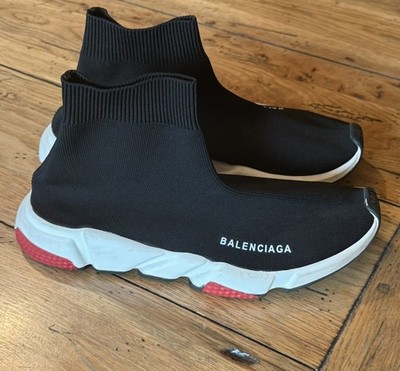 Balenciaga Speed Trainer Mid Black Red Size 11 Us Men's