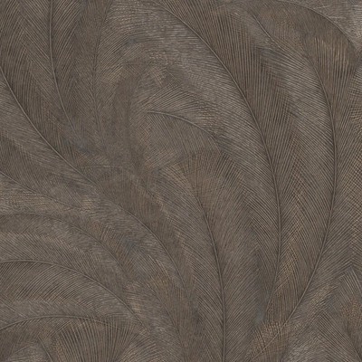 Plume Leaf Wallpaper Chocolate Metallic Vinyl Erismann 1047647 Modern
