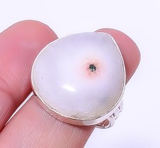Solar Quartz Eye Gemstone 925 Sterling Silver Handmade Jewelry Ring s.9 T63 A337