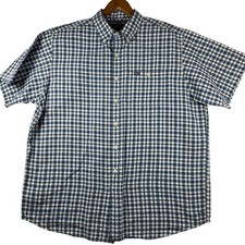 Ralph Lauren Sport Mens XL Blue Gingham Check Short Sleeve Button Down Shirt