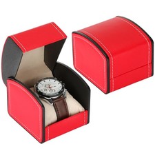 Single Watch Gift Box with Removable Pillow, PU Leather Single Watch Case