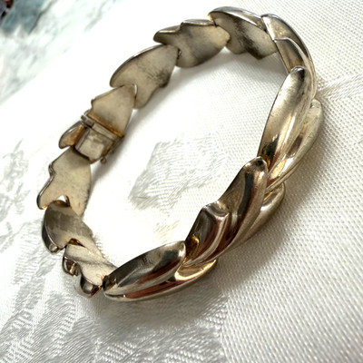 Milor Italy ultrafeines 925 Sterling Silber Puffy Leaf 8'' Gliederarmband 30gr