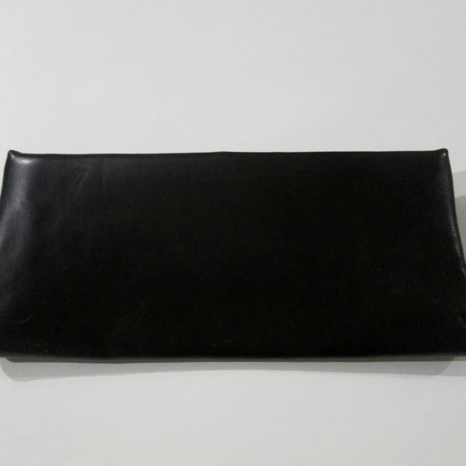 Mid Century Clutch Purse Faux Leather Black Bow Gold Clasp Cocktail Evening Bag - Image 2 of 4