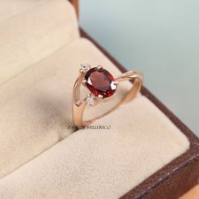 Natural Garnet Ring, 925 Sterling Silver, Anniversary Ring, Purpose Ring