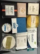 Lot Of 9 Variety Bar Soaps From Nest, Carnival, Great Wolf Lodge, Radison, Verde