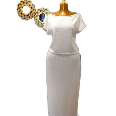 Universal Thread Cream Maxi Pencil Skirt Ribbed Knit XL NWT