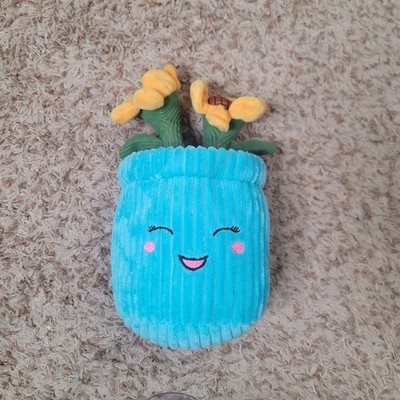 Toy Factory Sunflower Plush 15 in. Blue Vase Stuffed Plant