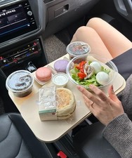 2-in-1 Car Food Tray, Cup Holder Table and Laptop Desk for Parked Cars