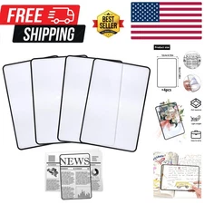 Ultra-Light 4-Piece Magnifying Sheet Set - 3X Magnification for Superior Reading