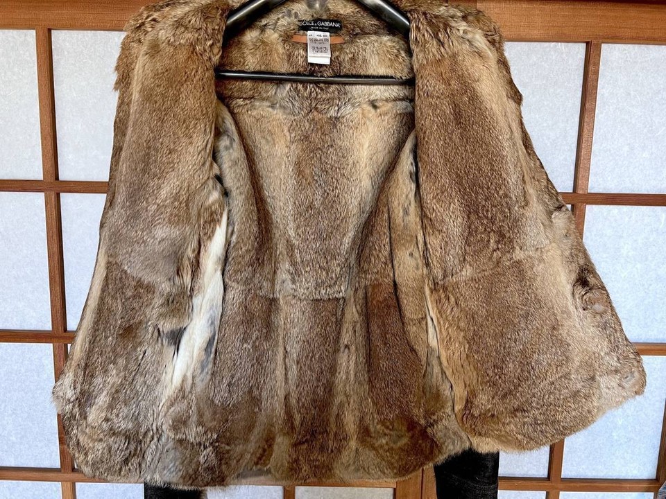 Mens DOLCE&GABBANA DOLCE GABBANA Lined Rabbit Fur Denim Blouson 46 | eBay